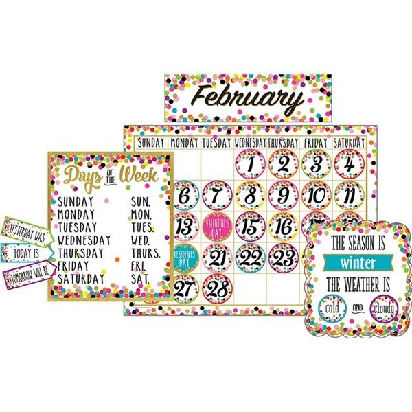 Teacher Created Resources Teacher Created Resources TCR5443 Confetti Calendar Bulletin Board Set TCR5443 - main